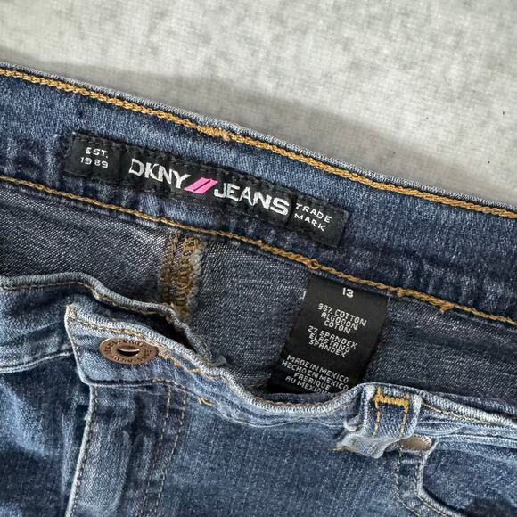 DKNY Jeans Bootcut Stretch Denim Blue Faded Wash - Size: 13 - Picture 3 of 8
